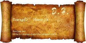 Danyó Henrik névjegykártya